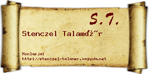 Stenczel Talamér névjegykártya